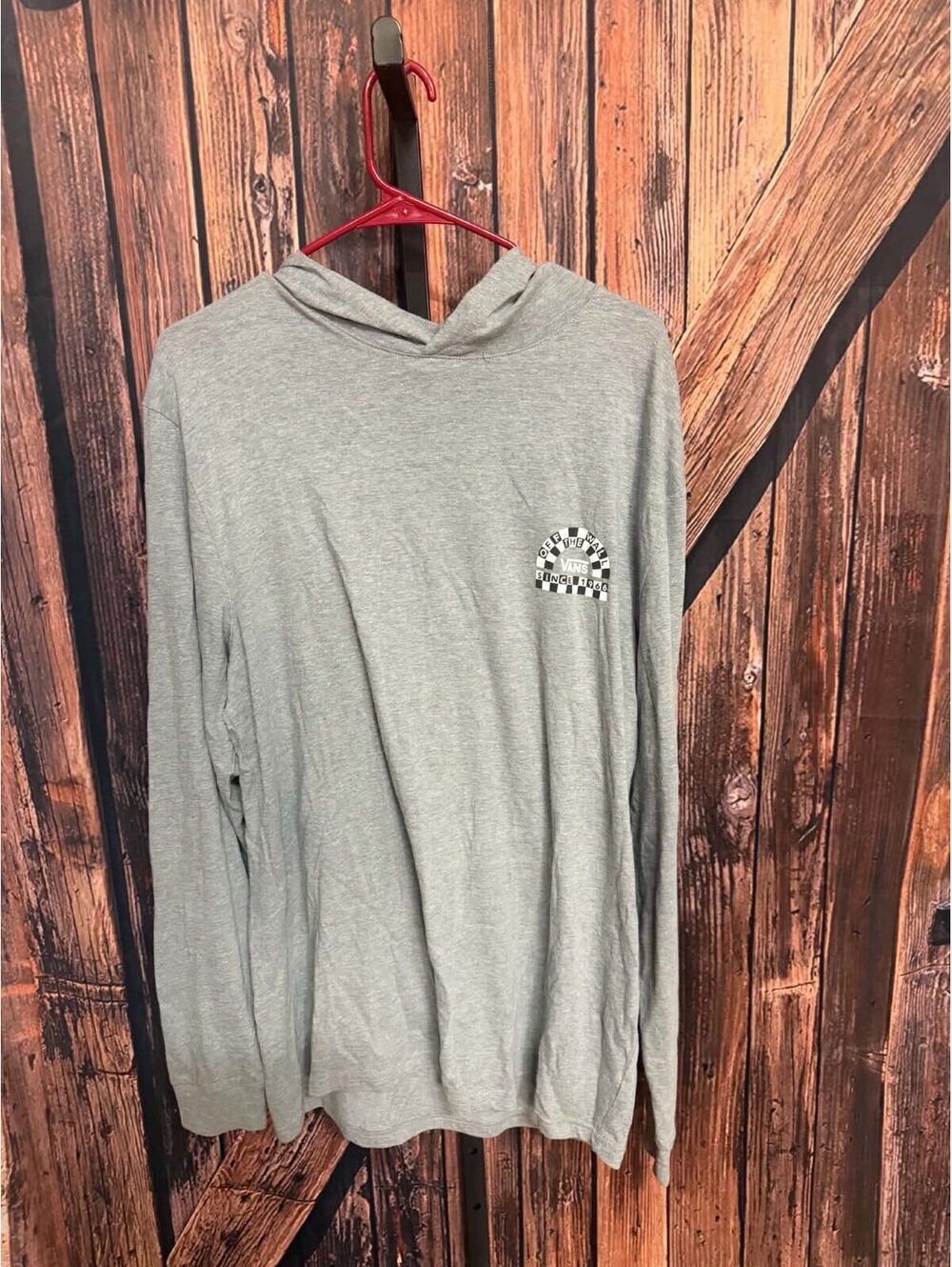 Vans Gray 'Off The Wall' Hoodie Sweatshirt XL